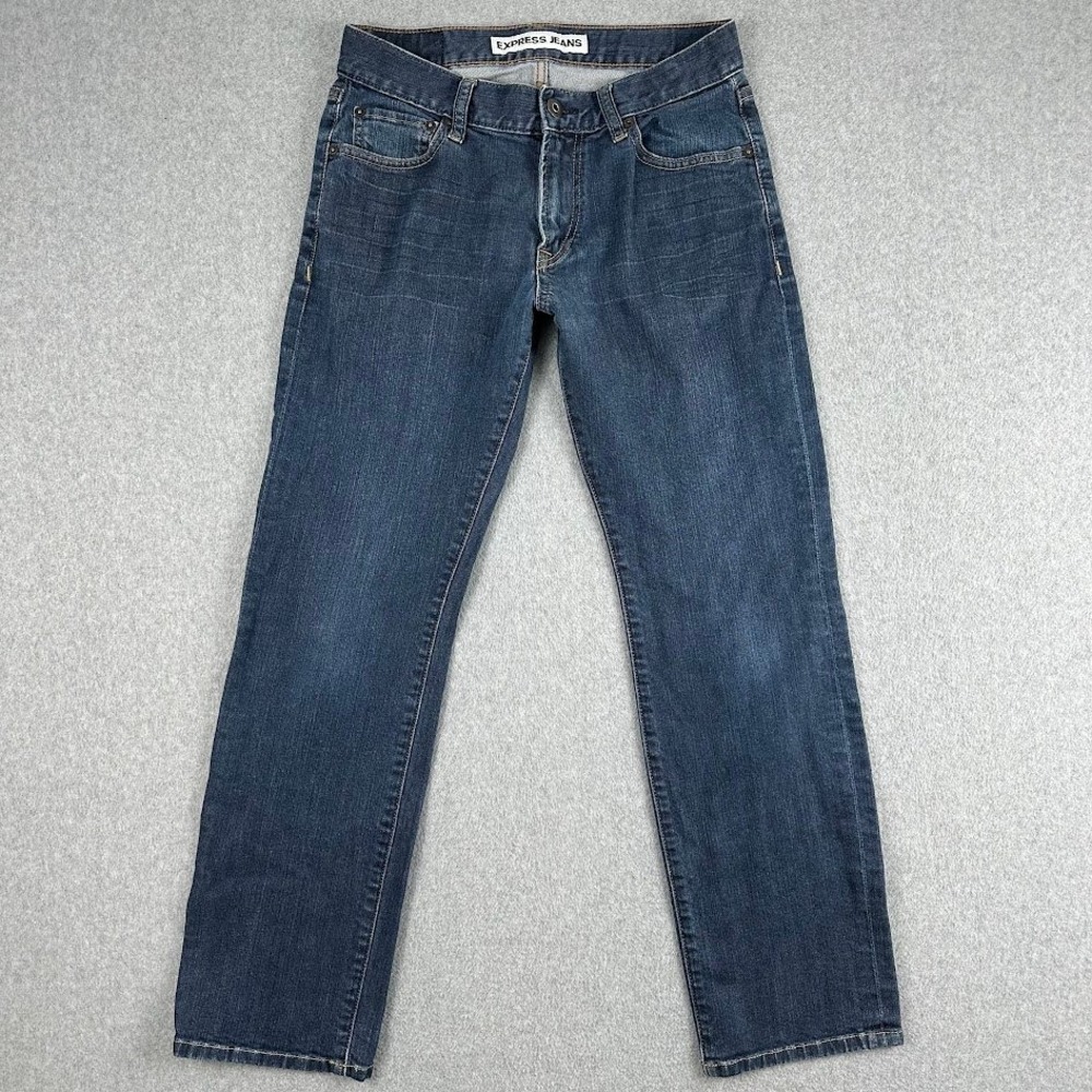 Express Jeans Rocco‎ Slim Fit Straight Leg Dark Wash Denim Mens Size 29x30